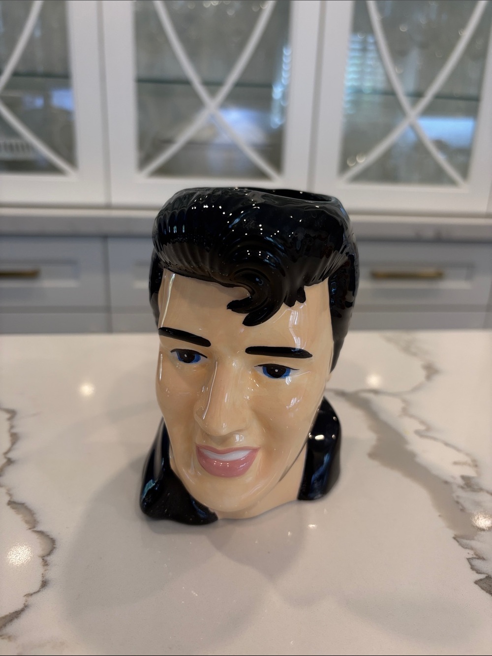 Ceramic Black and Cream Retro Head Vase - Home Accents